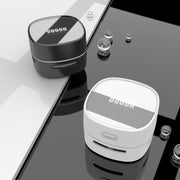 Black and white portable vacuum cleaner from eprolo, designed for efficient cleaning with high suction, ideal for desktops and cars.