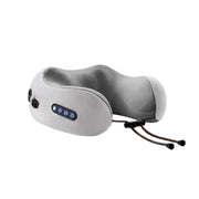 U-Shaped Neck Pillow Massager with Memory Foam & Heating by eprolo, designed in a light grey color, perfect for relaxation on-the-go.