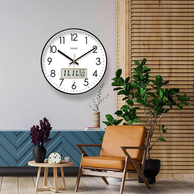 2025 Digital Wall Clock by eprolo hanging in a modern kitchen.