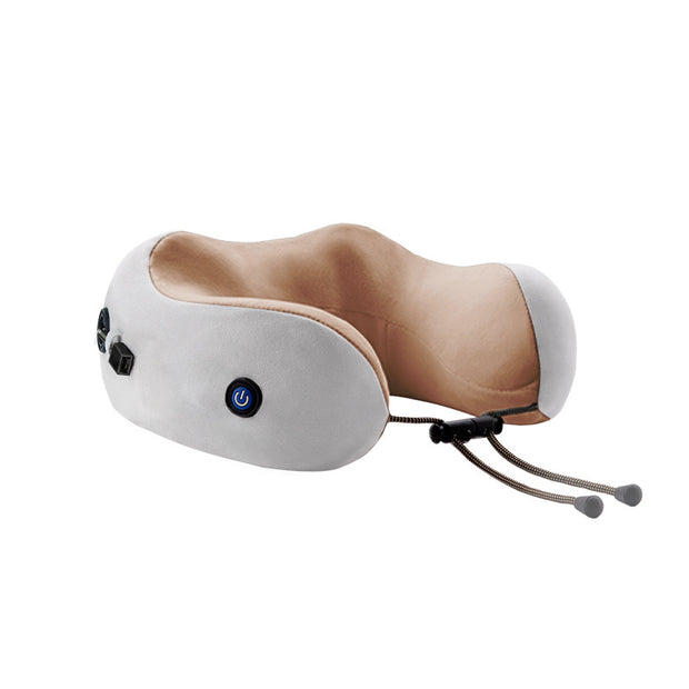 U-Shaped Neck Pillow Massager with Memory Foam & Heating by eprolo, showcasing its sleek design and adjustable features.