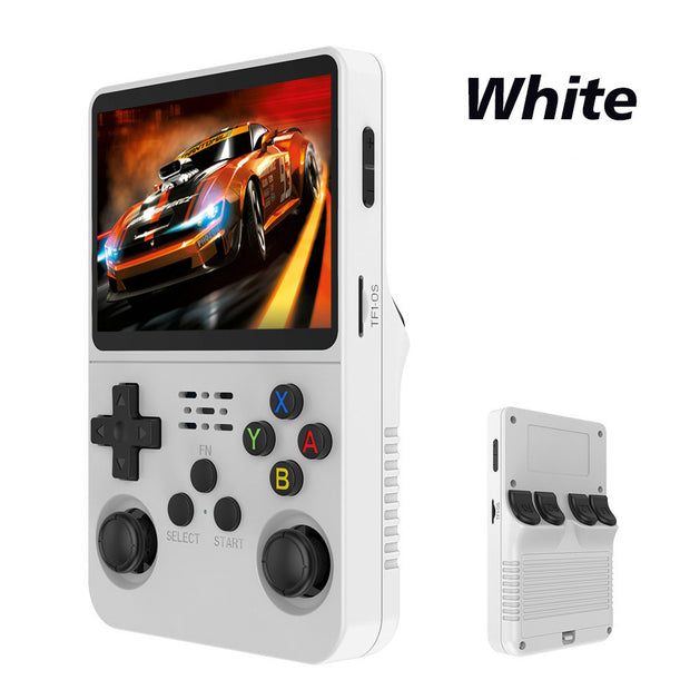 Red variant of the R36S Portable Handheld Arcade Console by eprolo, emphasizing retro gaming with open source handheld games.