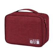 Red Travel Storage Bag from eprolo, ideal for keeping electronic accessories tidy while traveling.