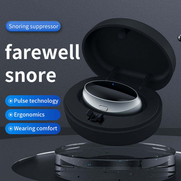 Smart Snoring Stopper Device by eprolo showcased in its ergonomic case, promoting snoring suppression with advanced pulse technology.
