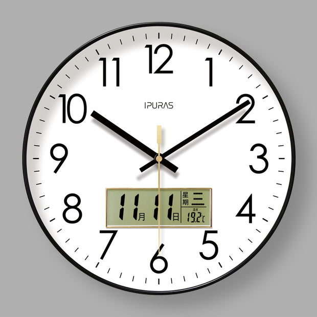 Elegant 2025 Digital Wall Clock by eprolo with a pure white face and black accents.