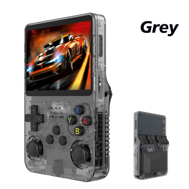 R36S Portable Handheld Arcade Console by eprolo in vibrant blue, showcasing capabilities for open source handheld games.