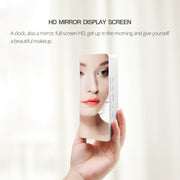 Eprolo multi-function desk clock as a mirror, showcasing a stylish reflective surface for morning routines.