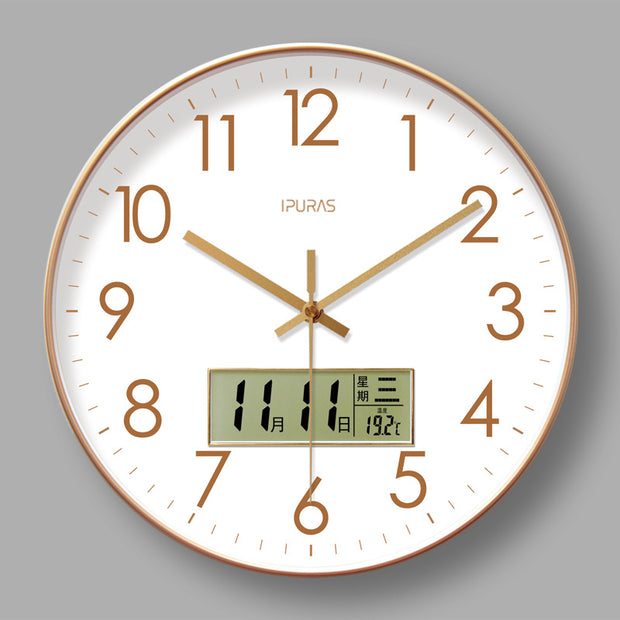 Close-up of 2025 Digital Wall Clock by eprolo displaying current date and time.