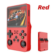 Various colors of the R36S Portable Handheld Arcade Console by eprolo, designed for open source handheld games.