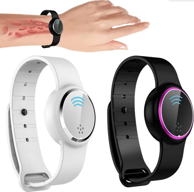 Ultrasonic Mosquito Repellent device designed by eprolo worn on wrist, demonstrating outdoor usability and effectiveness against mosquito bites.