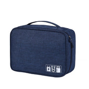 Eprolo Travel Storage Bag Kit in navy blue, perfect for storing digital gadgets, cables, and power banks with a convenient handle.