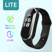 Lite version of the Ultrasonic Mosquito Repellent Bracelet by eprolo showcasing dual features of mosquito repellent and clock for stylish outdoor living.