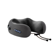 U-Shaped Neck Pillow Massager with Memory Foam & Heating by eprolo, showcasing a sleek black design with control buttons for easy use.