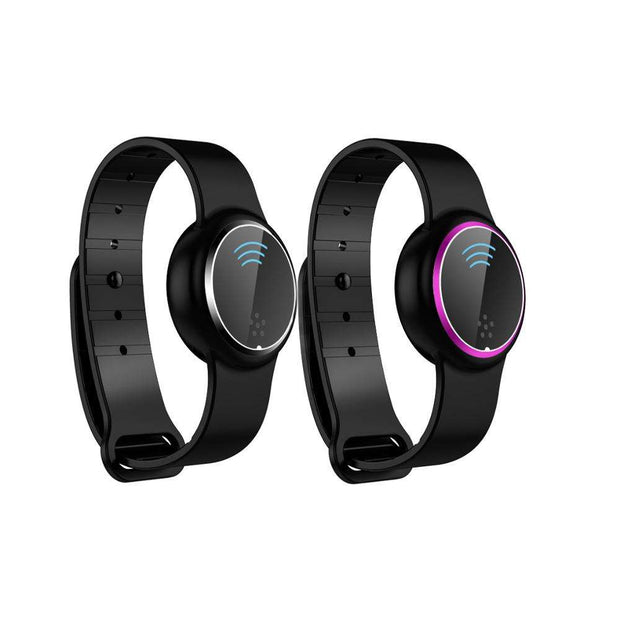 Ultrasonic Mosquito Repellent by eprolo showcasing a pair of black and purple electronic wristbands with advanced mosquito repelling technology.