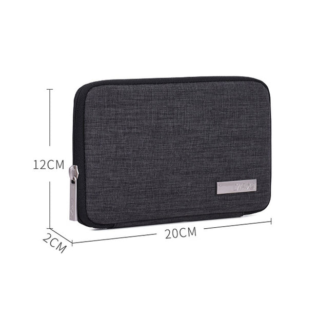 Dimensions of the Travel Storage Bag Kit by eprolo, showcasing its compact design for easy travel.