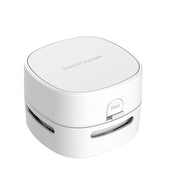 Close-up view of the Intelligent Portable Desktop Vacuum Cleaner by eprolo, featuring a sleek white design, perfect for home and office use.