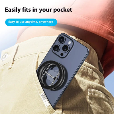 Easily fits the Magnetic Car Phone Holder by eprolo in your pocket, highlighting the portability of this Magsafe accessory.
