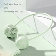 Green portable foldable neck fan from eprolo, designed for refreshing cooling and easy wear during outdoor sports. Perfect for staying cool on the go.