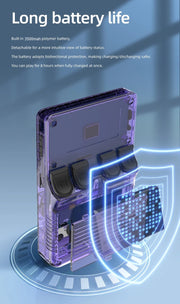 R36S Portable Handheld Arcade Console by eprolo highlighting long battery life features, ideal for extended gaming sessions with open source handheld games.