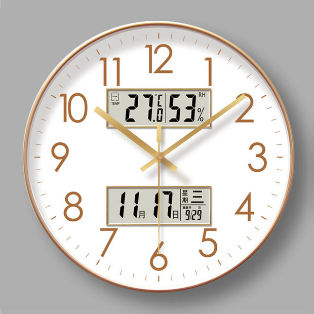 2025 Digital Wall Clock by eprolo showcasing temperature and humidity details.